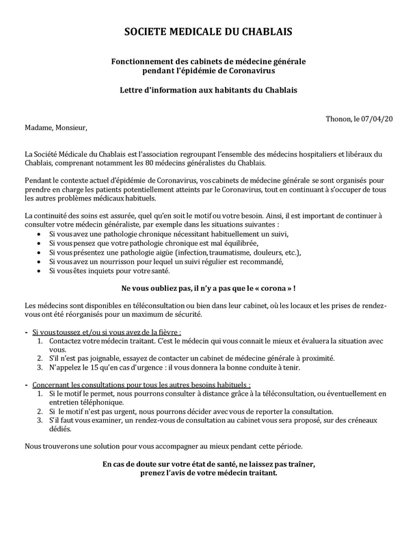 Communication-Cabinets de Medecine Generale-Chablais-13-04-2020